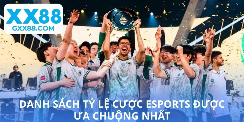 Danh sách tỷ lệ cược Esports được ưa chuộng nhất